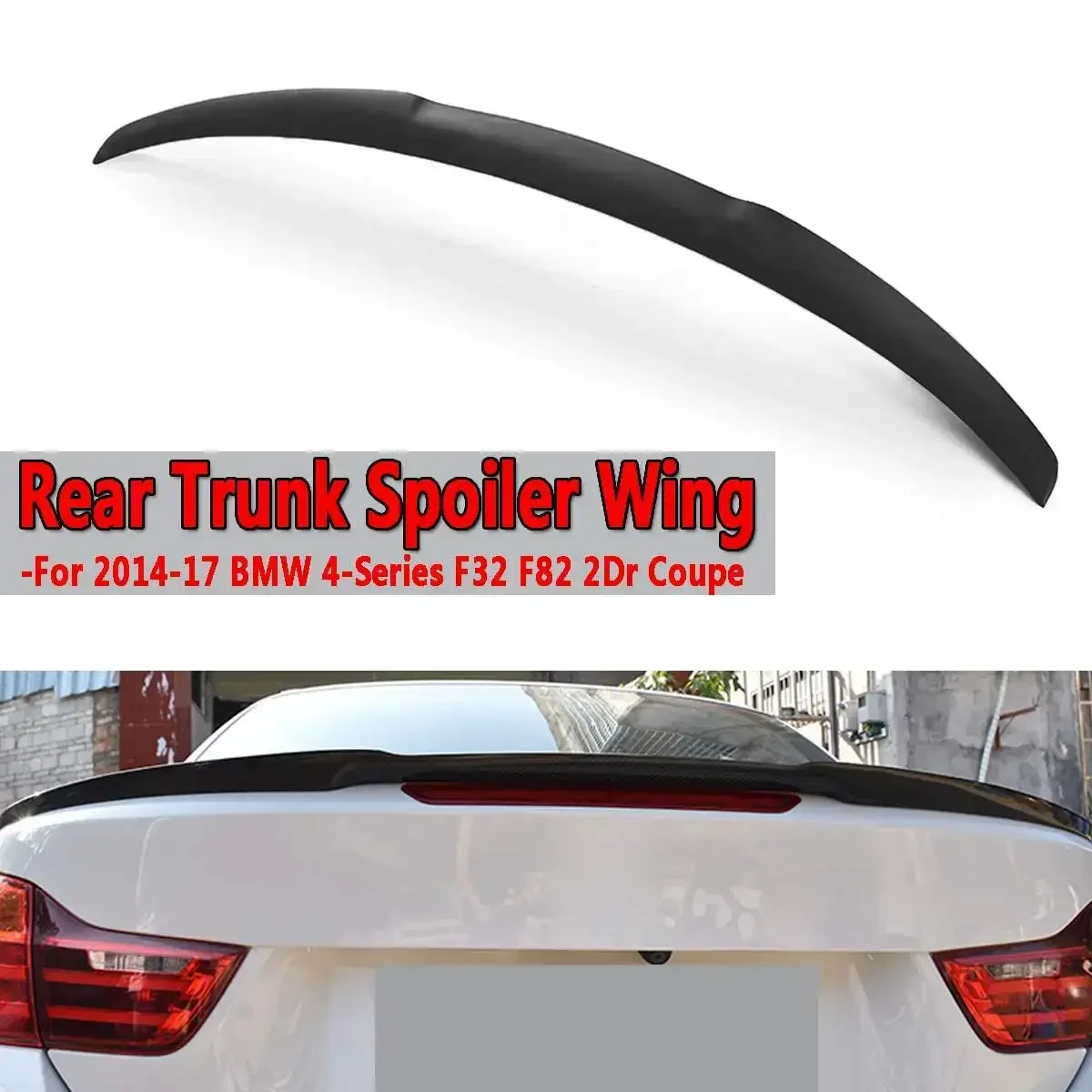 Car Rear Trunk Boot Lip Spoiler Wing Extension Lid For BMW 4 Series F32 2Dr 2014-2017 ABS M4 Look Car Rear Wing Spoiler Lip