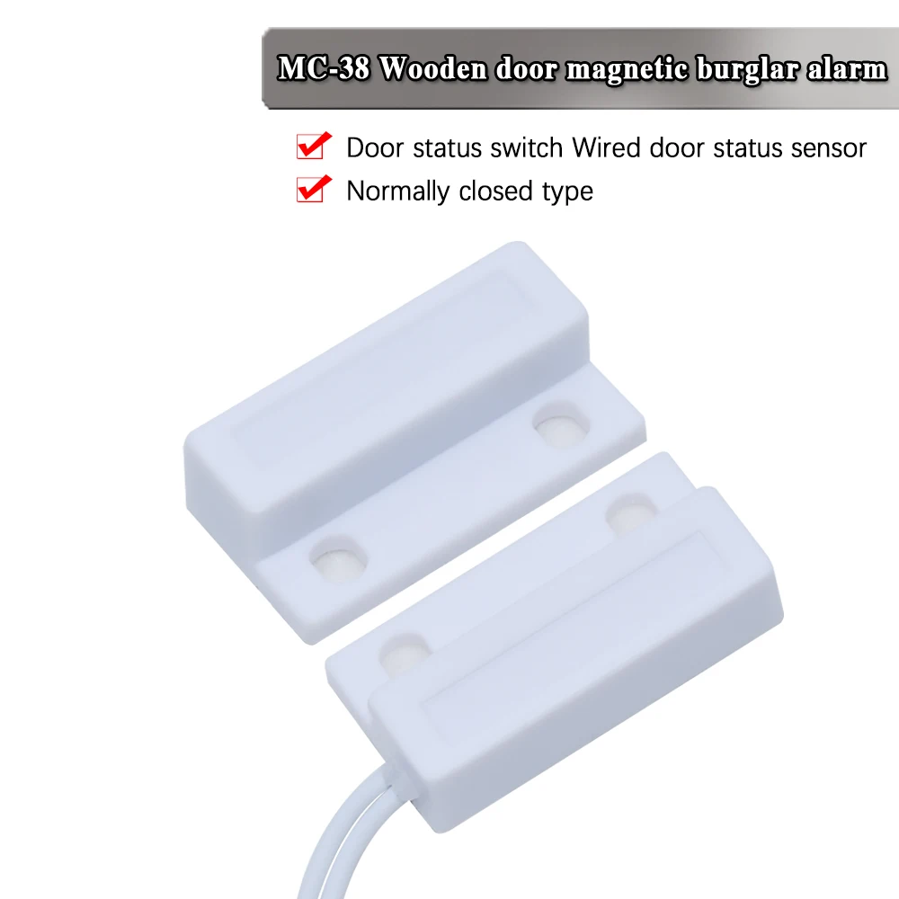 MC-38 MC38 Wired Door Window Sensor 30mm Wire Lengthen Randomly Magnetic Switch  Home Alarm System for arduino