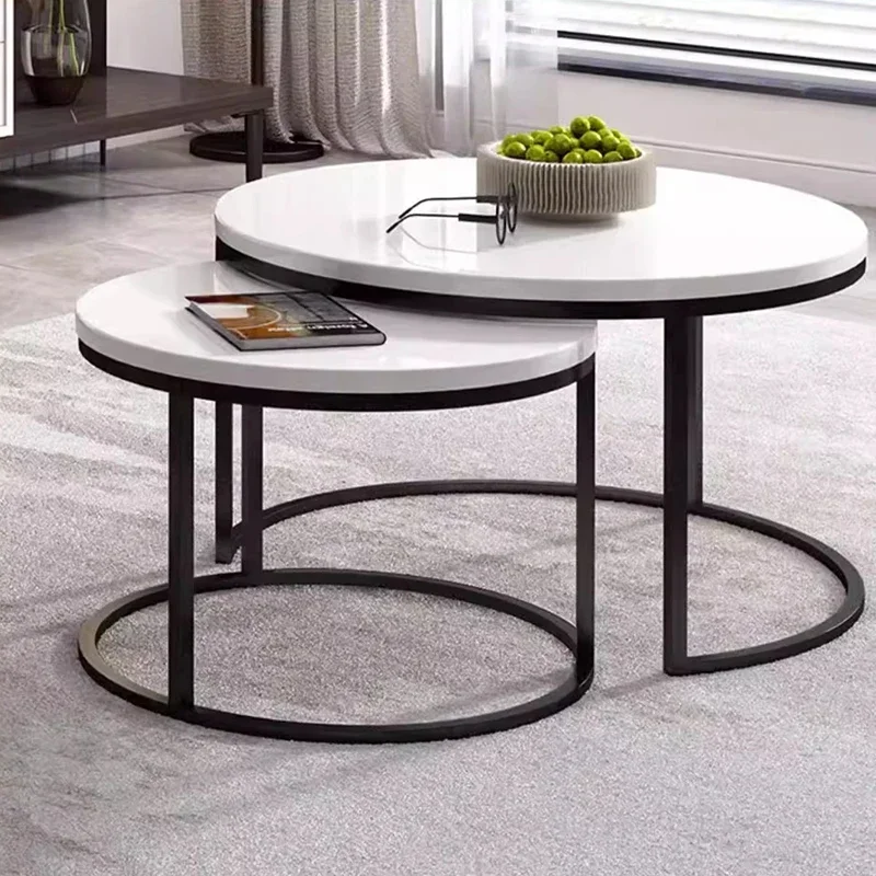 Unique petit plateau Table basse ronde clair mignon balcon Table d'appoint nordique moderne blanc minimaliste Mesa auxiliaire meubles de maison