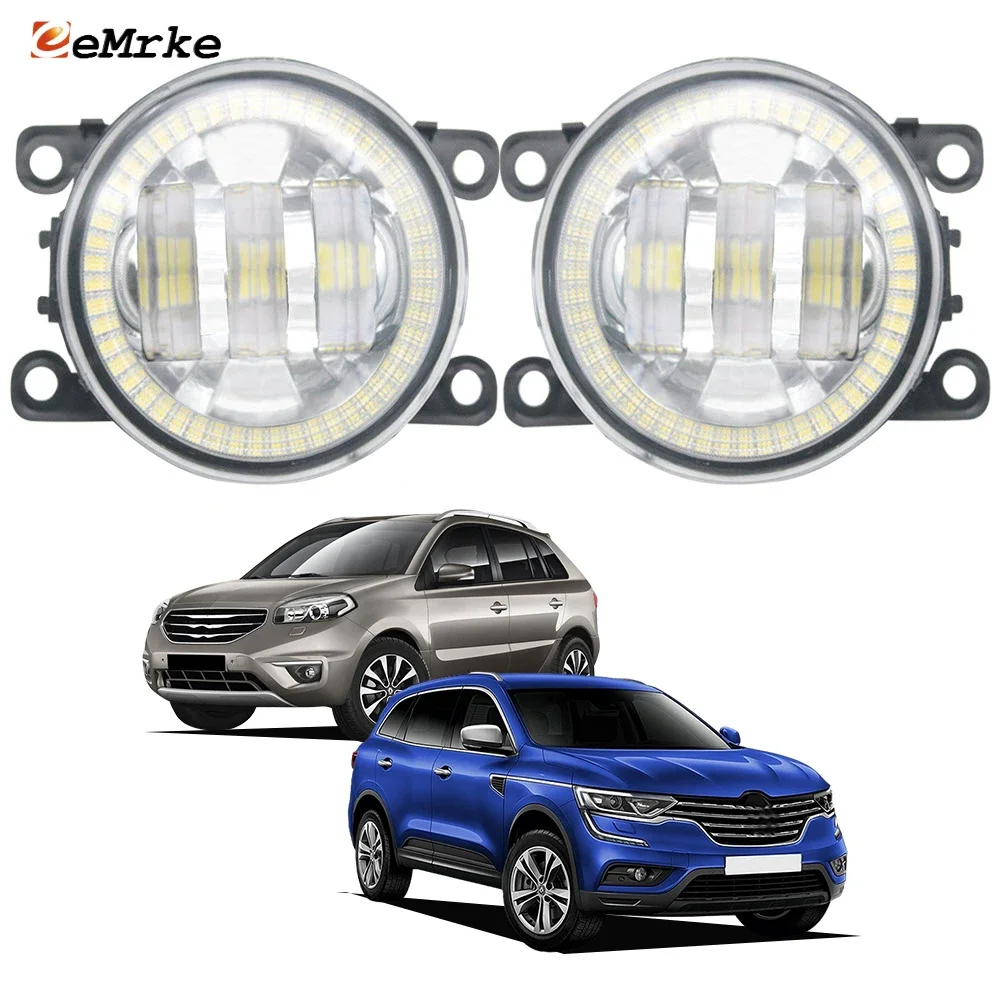 

Светодиодные автомобильные противотуманные фары 30 Вт для Renault Koleos I II Samsung QM5 QM6 2012 ~ 2018 Angel Eyes DRL Rings Дневные ходовые огни Halo PTF