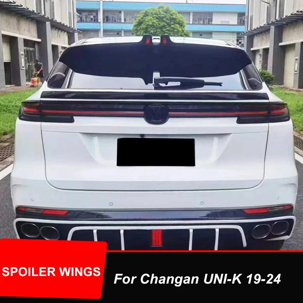 

For Changan UNI-K 2019 20 21 22 23 24 Rear Middle Trunk Lid Car Spoiler Wing FRP Black Carbon Color Exterior Tuning Accessories