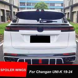 For Changan UNI-K 2019 20 21 22 23 24 Rear Middle Trunk Lid Car Spoiler Wing FRP Black Carbon Color Exterior Tuning Accessories