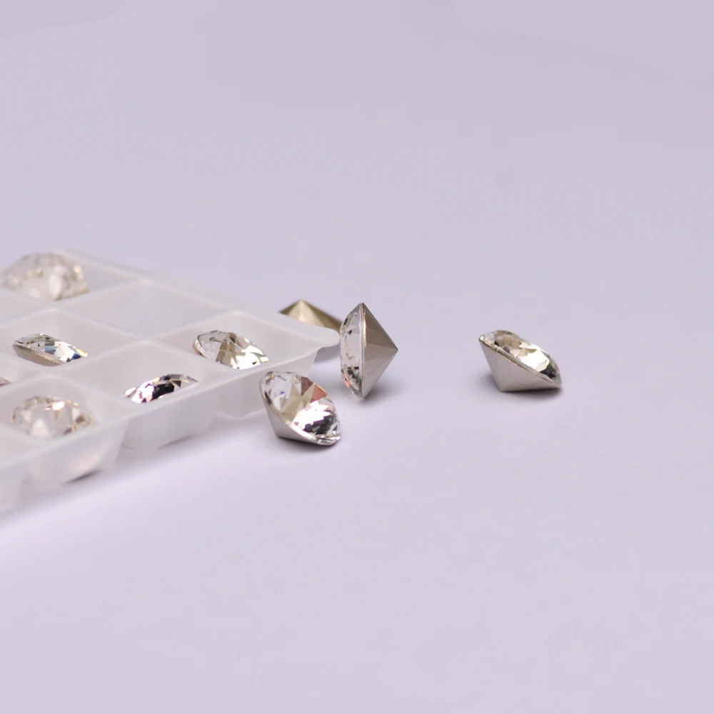 Brillant geschliffene Kristall-Strasssteine K9 Glasstein zum Aufnähen mit Gold- und Silberfassung für DIY-Bastelarbeiten – Detail 5