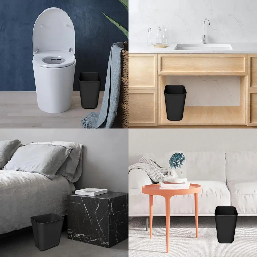 

Компактная корзина для мусора на 3 галлона, настольная подставка, идеально подходит для дома и офиса, 2 шт., черная