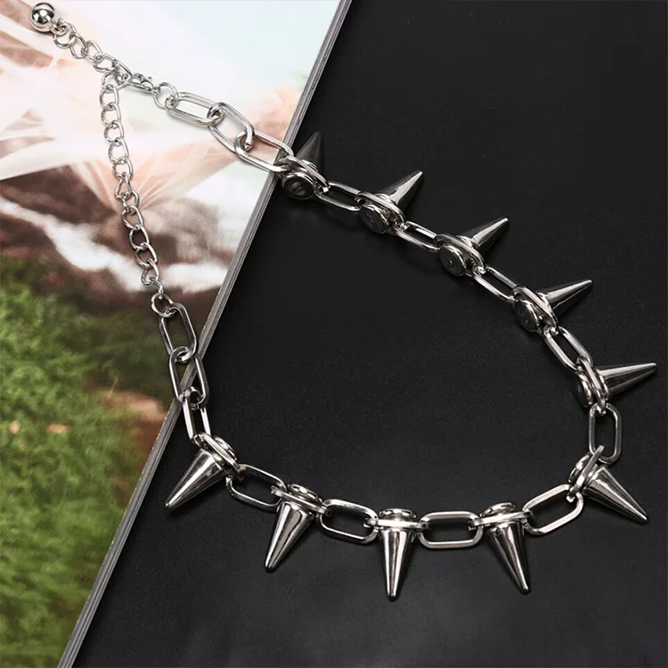 Punk Style Gothic Rivet Necklace Pendant Bullet Clavicle Chain Exaggerated Necklace