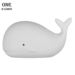 Veilleuse colorée en silicone avec design en forme de baleine pour enfants, lampe, commandes automatiques, décoration de la maison, cadeaux de vacances