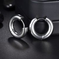 New Trendy Small Hoop Earrings Clip for Women Girls Men Gold Color Round Circle Earing Jewelry Accessories Wholesale