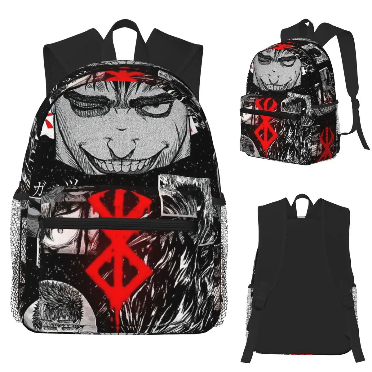 Berserk Sacrifice Mark Demon Sword and Magic Student حقيبة ظهر مدرسية للمشي لمسافات طويلة والسفر Daypack حقيبة كتب عصرية حقائب كتف