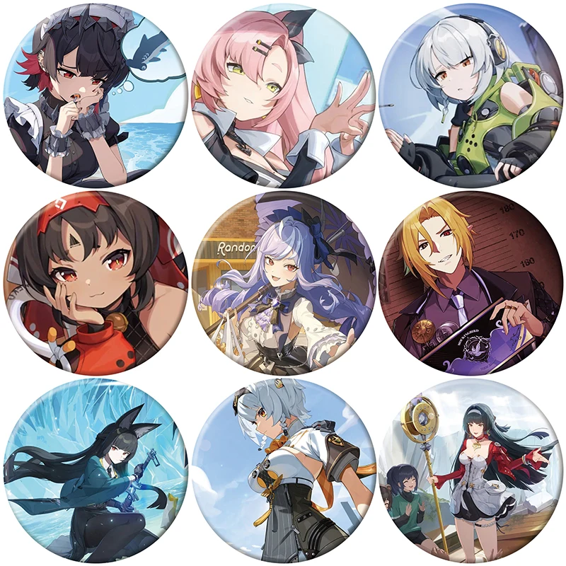 Broche Zenless Zone Zero de 58mm, figura de Anime, soldado Vivian Banshee 0 - Anby Hugo Vlad, insignia, broches para ropa, regalo de joyería