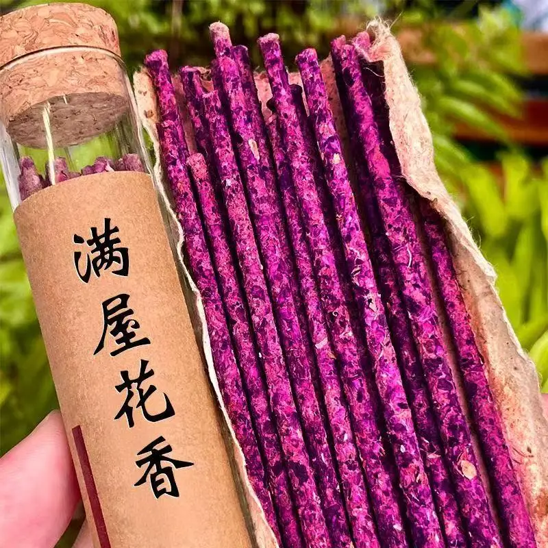 Natural Petal Line Incense Handmade Home Office Fragrance Hand-roll Incense Sticks Men Women Zen Plants Incense Christmas Gifts