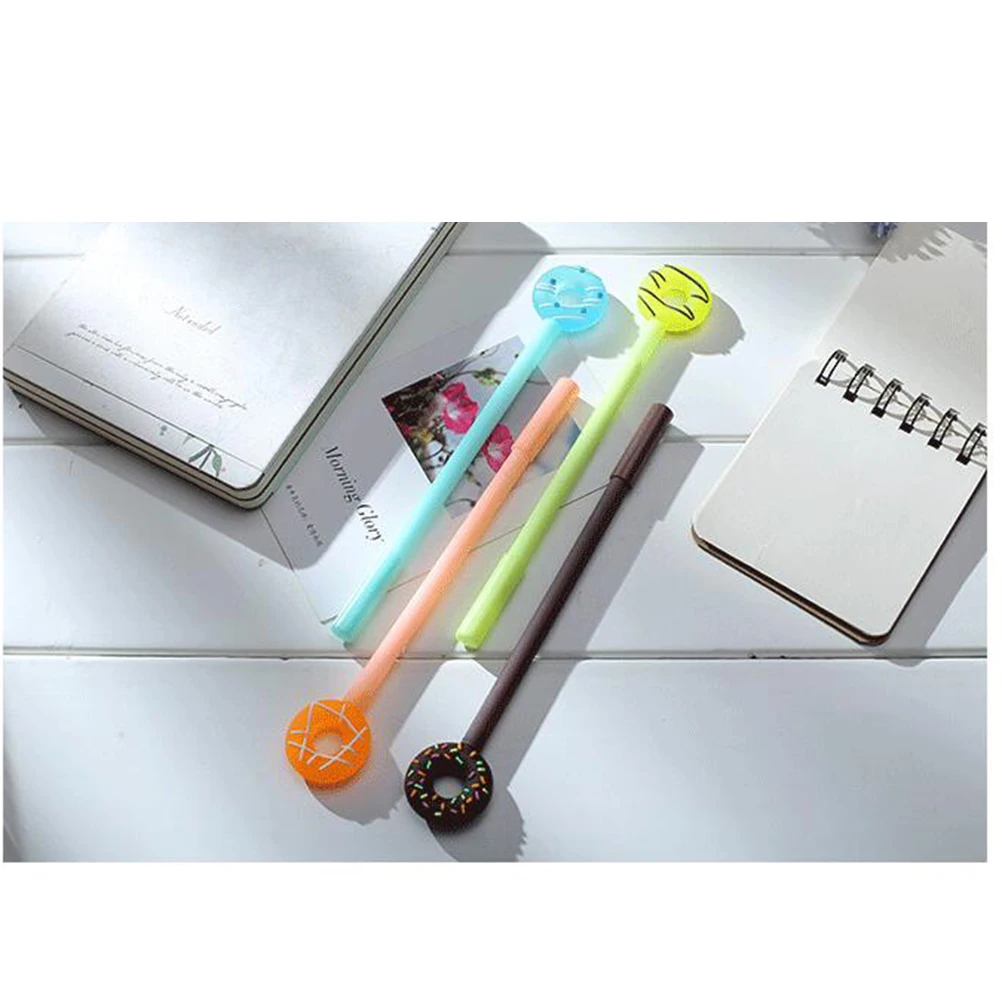 

12 Pcs Gel Pen Cartoon Ball Doughnut Donut with Black Pens Small and Fresh Writting