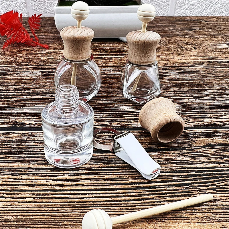 Air Freshener Car Perfume Clip Essential Oil Diffuser Vent Empty Glass Bottle Decoration Aromatherapy Glass Bottle