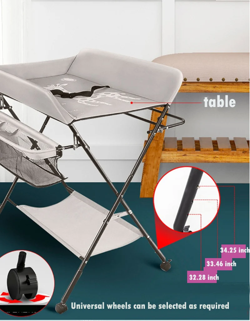 AnGku Multifunctional Baby Crib Foldable Newborn Changing Table New Baby Care Table Baby Bassinet