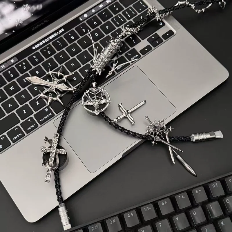8k Aviation Plug Cable Typec  8-strand Braided Wire  1.3m Customization Aviator Dragon Bone Aviation Alloy Plug-in Cable