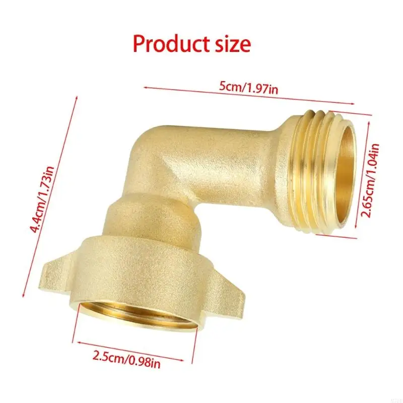M76E 90-Grad-Messing-Schlauchbogen, 4er-Pack, 3/4-Zoll-Wasserschlauchanschluss mit Gewinde und Dichtungsscheiben für – Detail 6