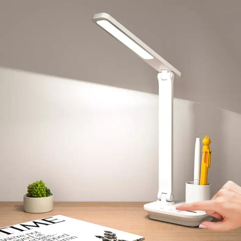 PopularRechargeable Led Desk Lamp Office Table Lights Touch Sensor Study Reading Lamp With Pen Holder