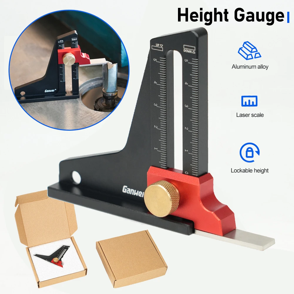 Woodworking Height Depth Measuring Tool Dual Scale Height Depth Measurement for Milling Cutter Trimming Machine Saw Blade
