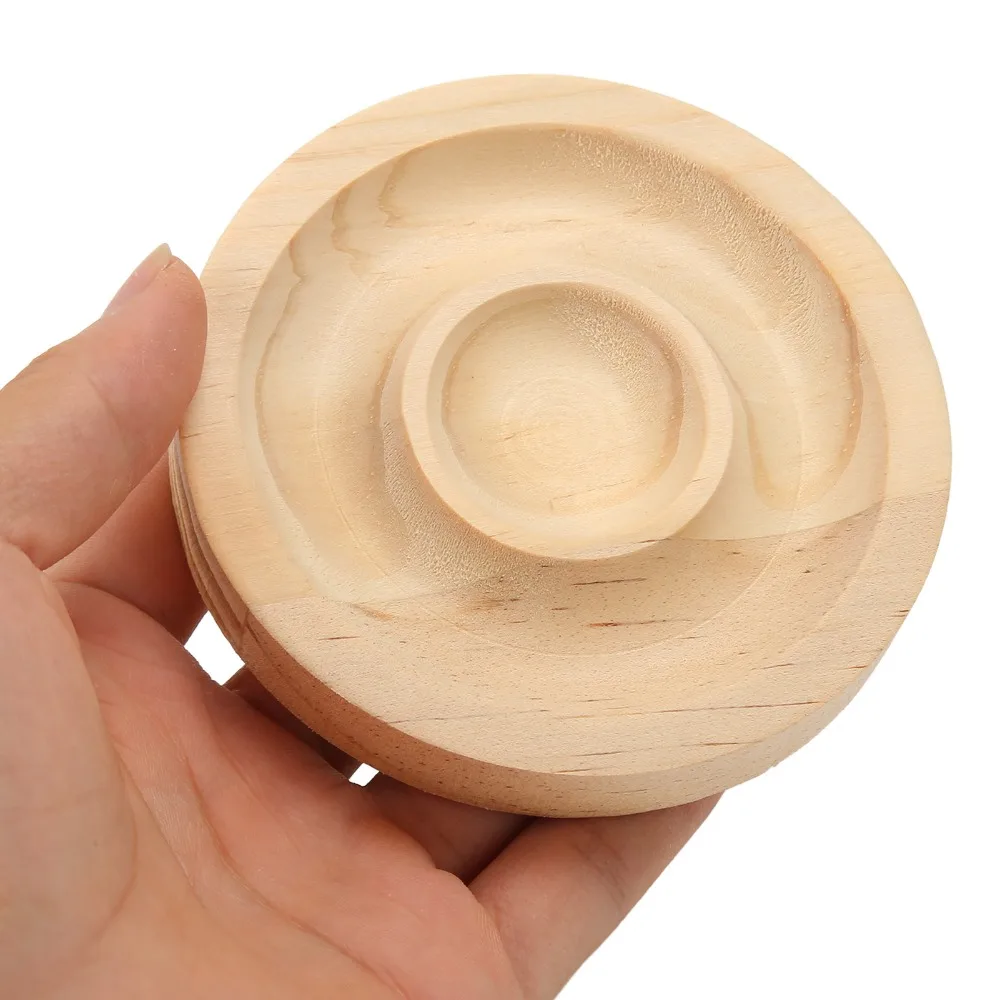 5pcs Decorative Round Shape Bracelet Display Tray Solid Wood Bead Board Bead Board Tray Beading Design Tray For Bracelets