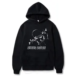 Crystal Castles Hoodie Male Casual Fleece Sweatshirt Men's 90s Gothic Clothes Men Women Hip Hop Vintage Rock Oversized Hoodies
