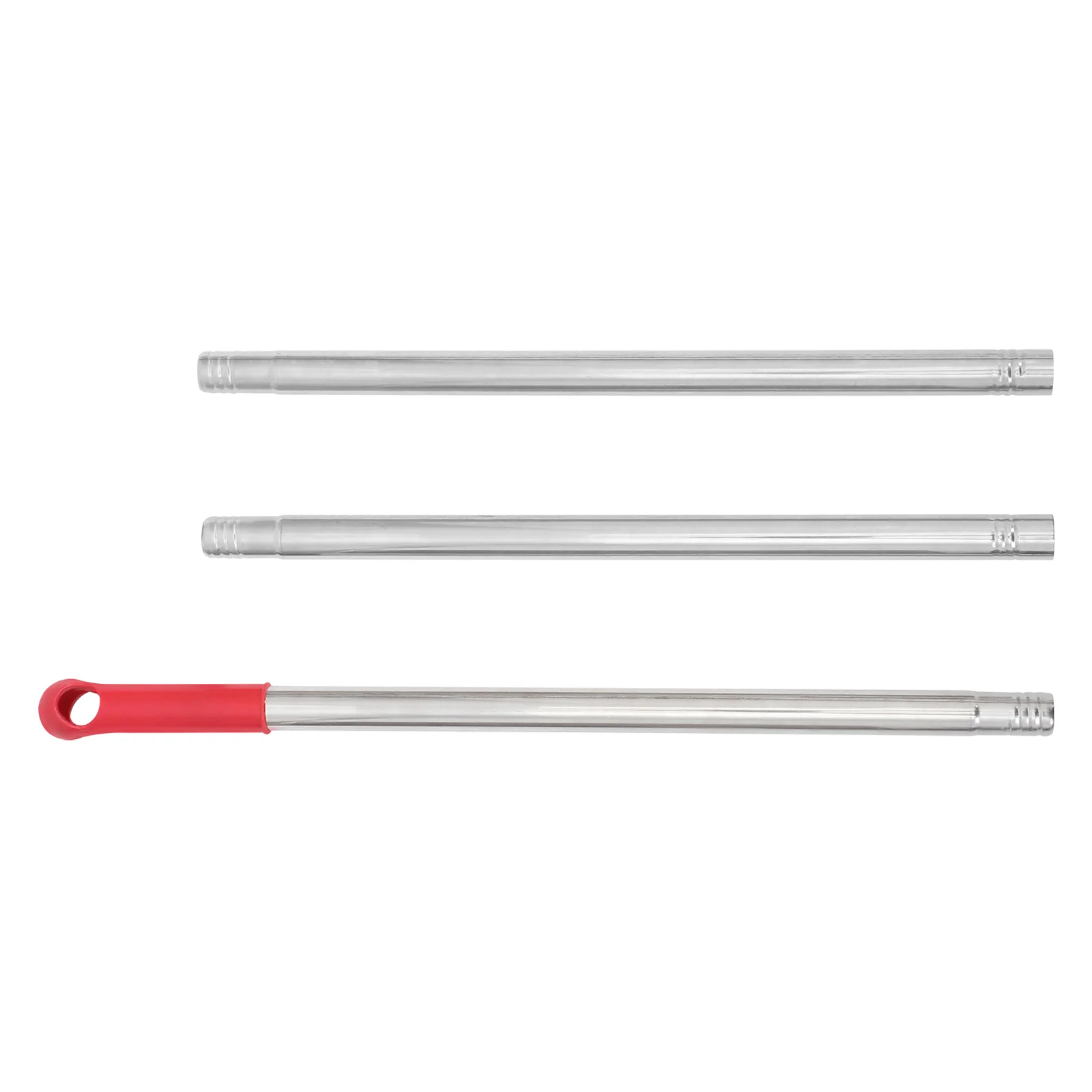 19cm Extendable Stainless Steel Broom Handle Replacement 3 Section Rod 105cm Metal Mop Stick for Floor