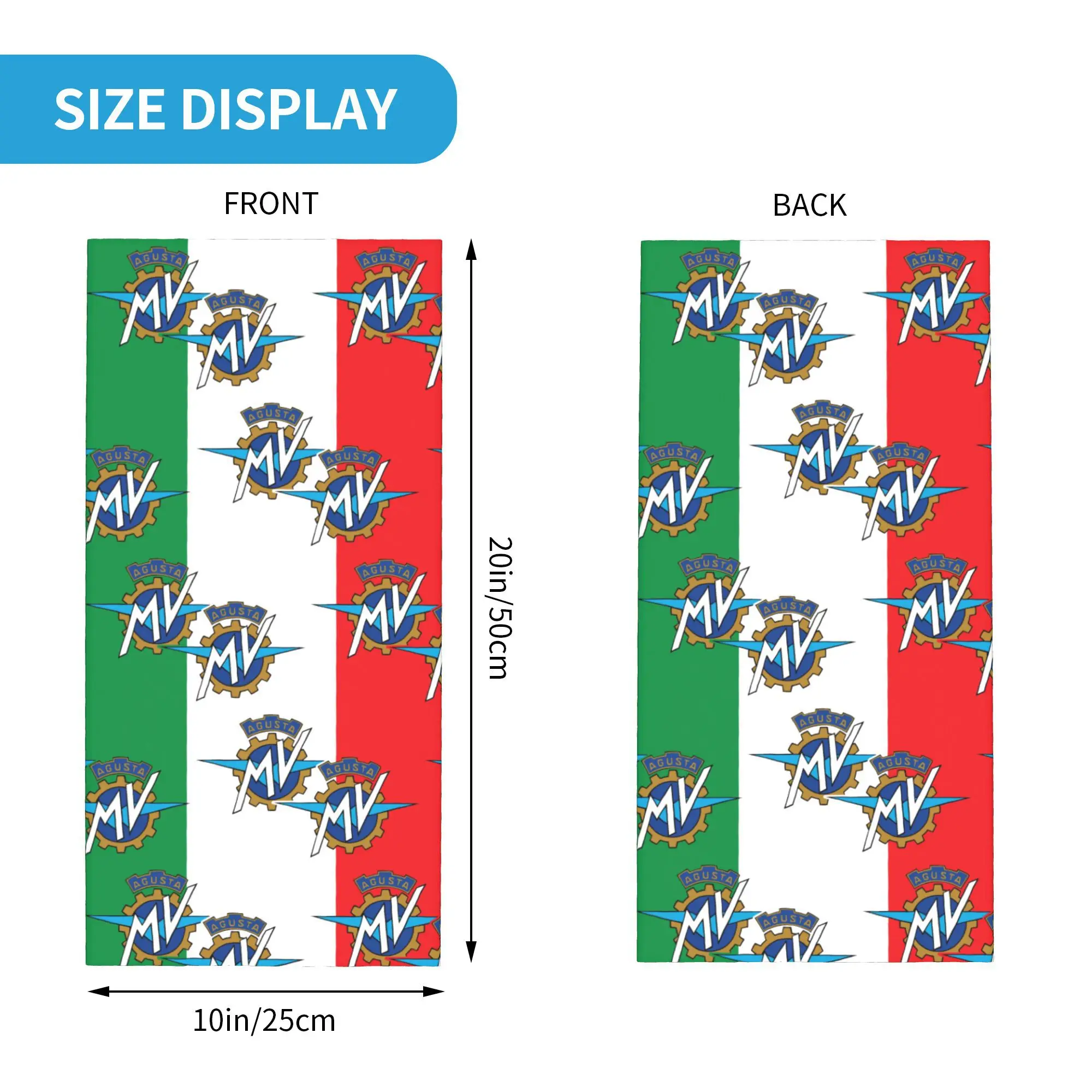 مخصص إيطاليا العلم M-Mvs باندانا الرقبة الجراب للتزلج التخييم النساء الرجال التفاف وشاح بالاكلافا أكثر دفئا