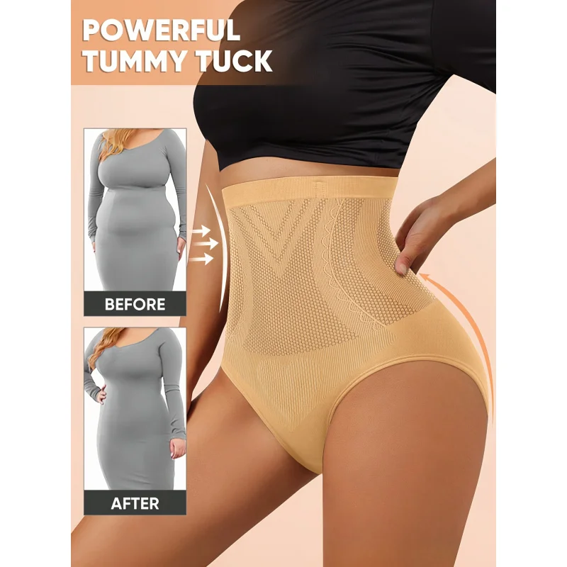 

1 шт., корректирующие трусики с высокой талией для женщин, бесшовное нижнее белье из мягкого нейлона, дышащее и подтягивающее нижнее белье, дизайн