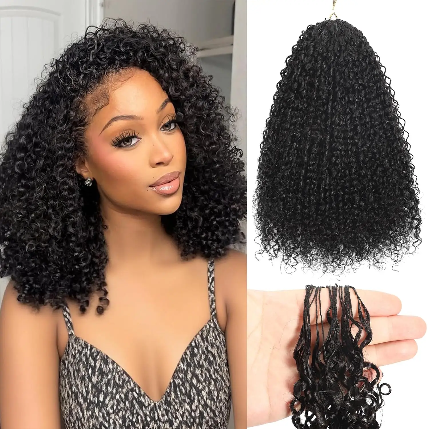 

Feather Crochet Human Hair Knotless Pixie Curls Extensions Lightweight Pre Separated For Braids Small Spirals Curly Crochet Hair
