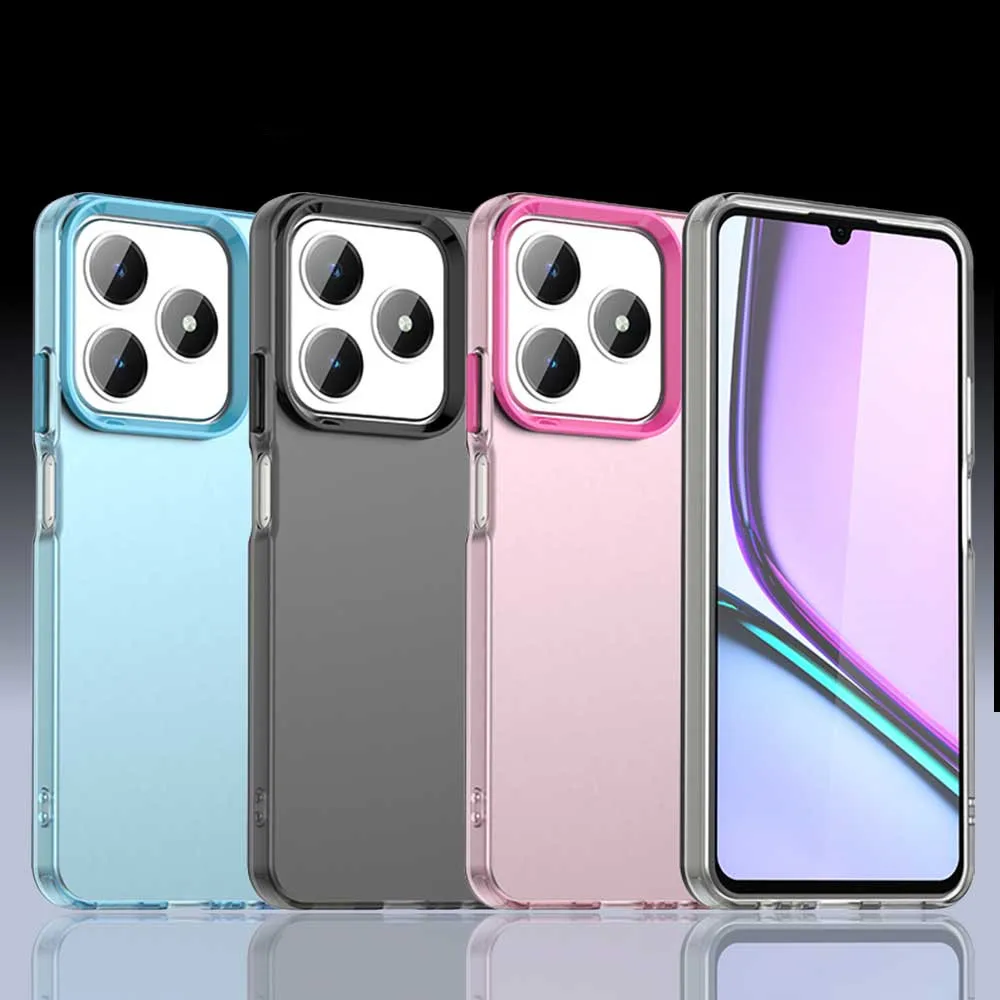 

For Realme C63 Case For Realme C63 4G Cover 6.75 inch Translucent Candy Color Matte Shockproof Protective Bumper For Realme C63