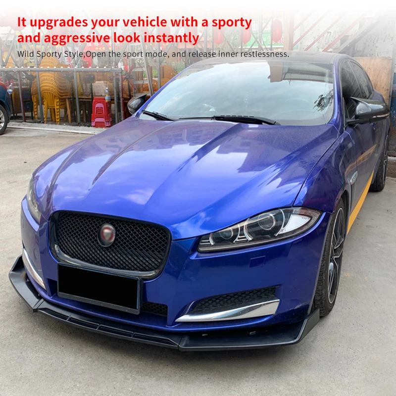 High Quality Front Lip Spoiler Apron For Jaguar XF 2008-2014 ABS Gloss Black Head Bumper Chin Shovel Guard Car Styling Carbon