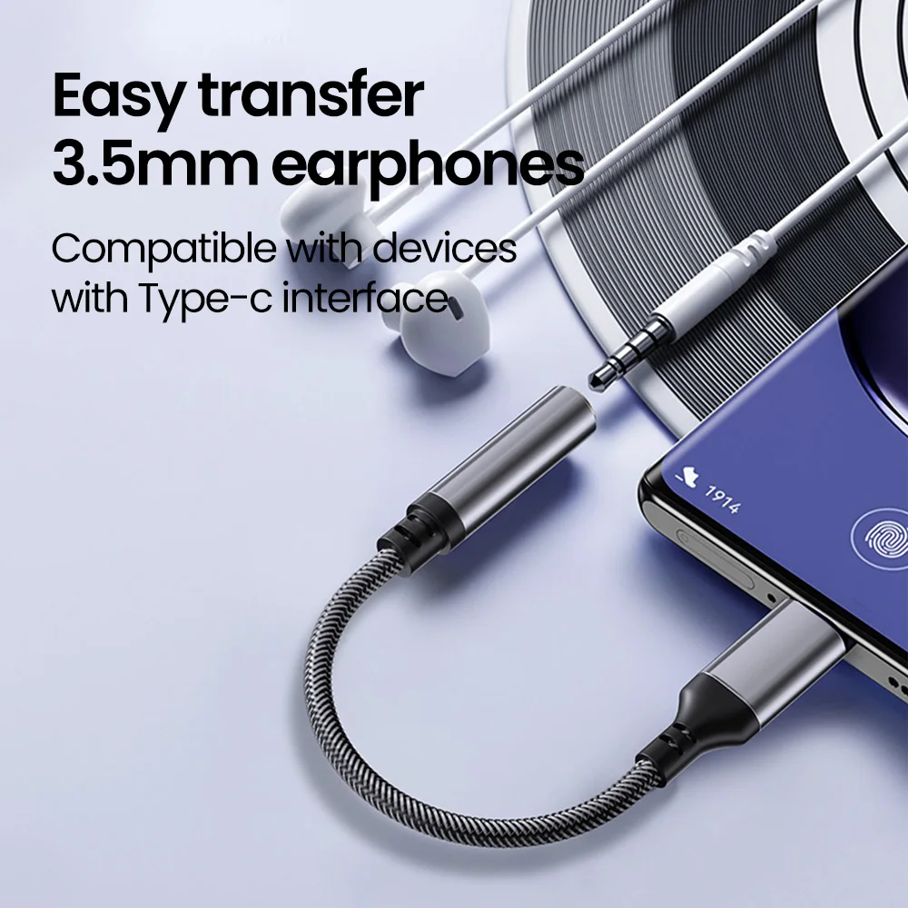 OLAF Type-C to 3.5mm Adapter Round Head Audio Conversion Cable Type-c Conversion Cable Earphone Adapter