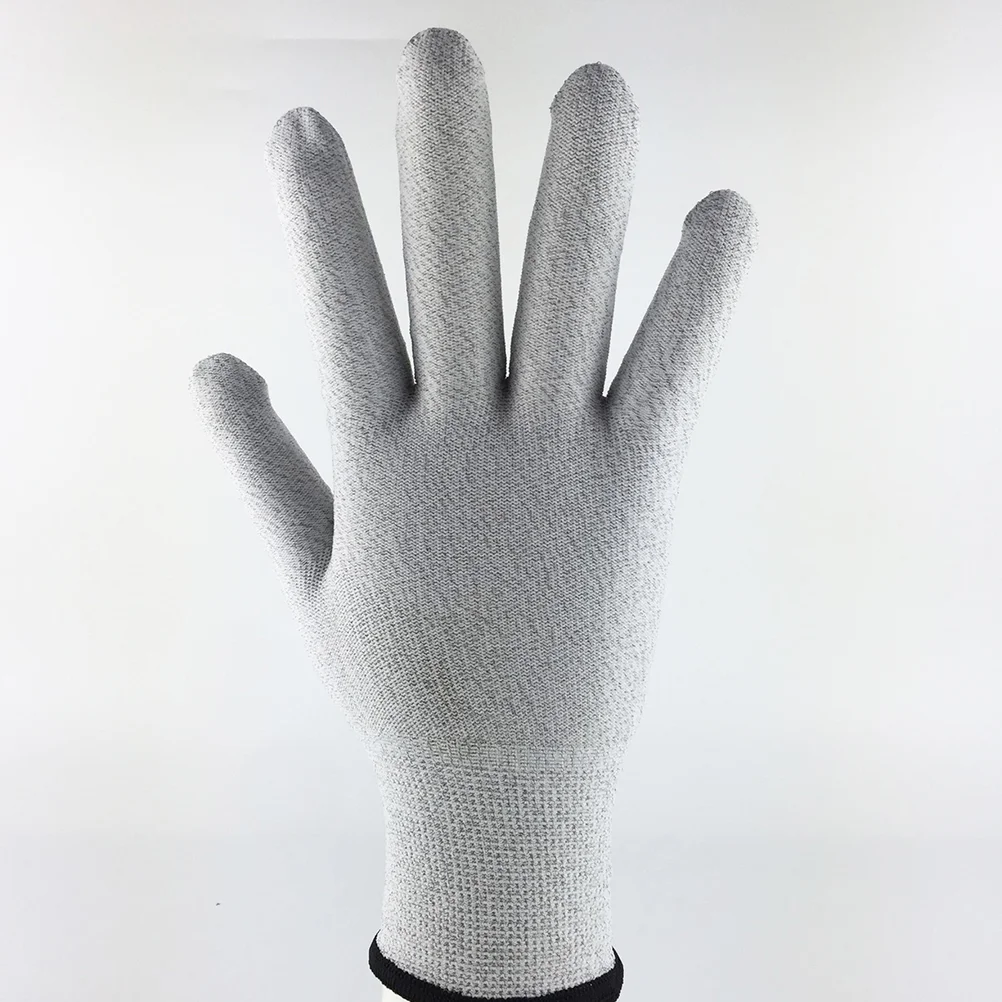 1 par de guantes de terapia eléctrica de fibra blanca y plateada, accesorio de terapia de masaje eléctrica, guantes de masaje de algodón universales con 2 uds.