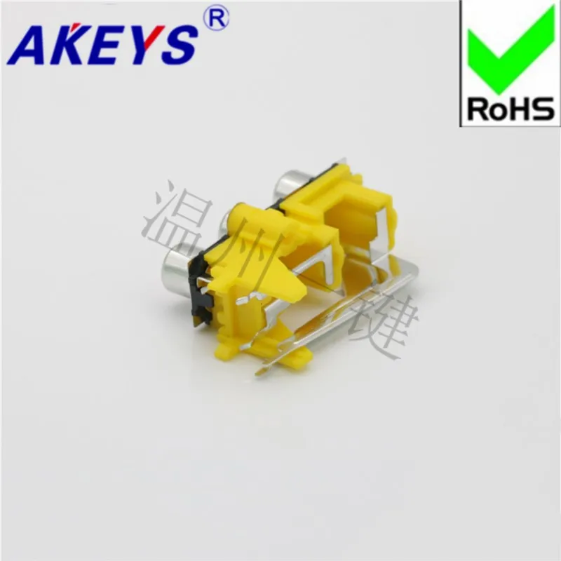 10 pcs AV3-8.4-13 Ferrous AV Core Socket Audio Socket RCA Lotus Block 5-foot Three-hole PCB Welding