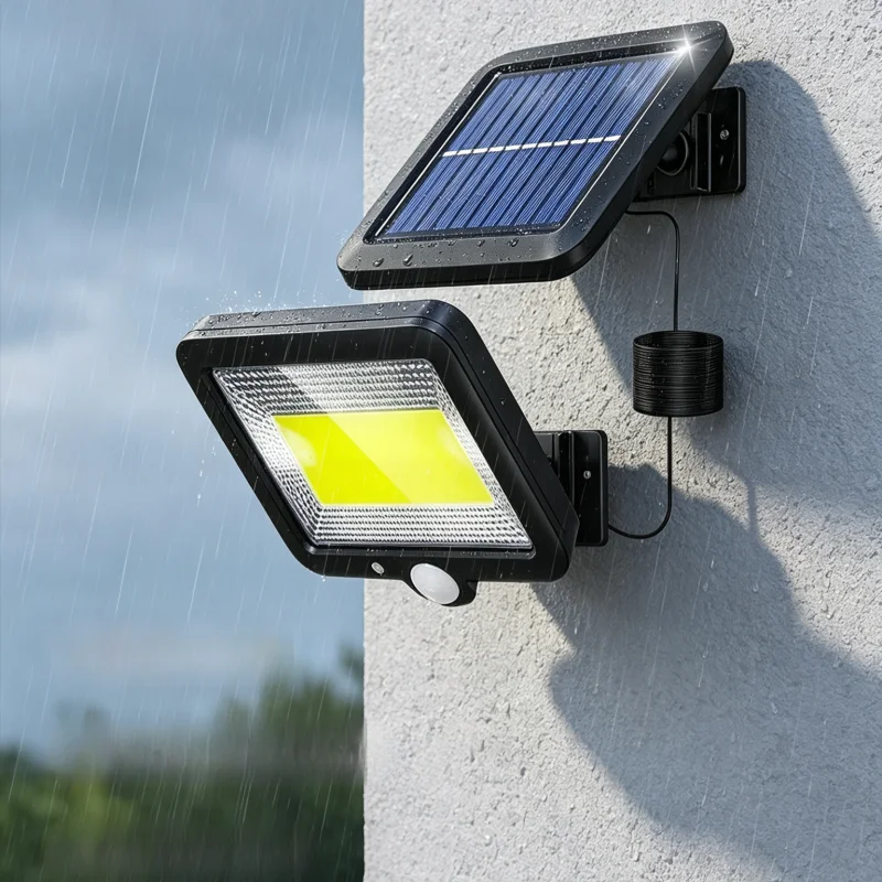 100-LED COB Split Solar Sensor Light, COB Solar Sensor Wall Lamp