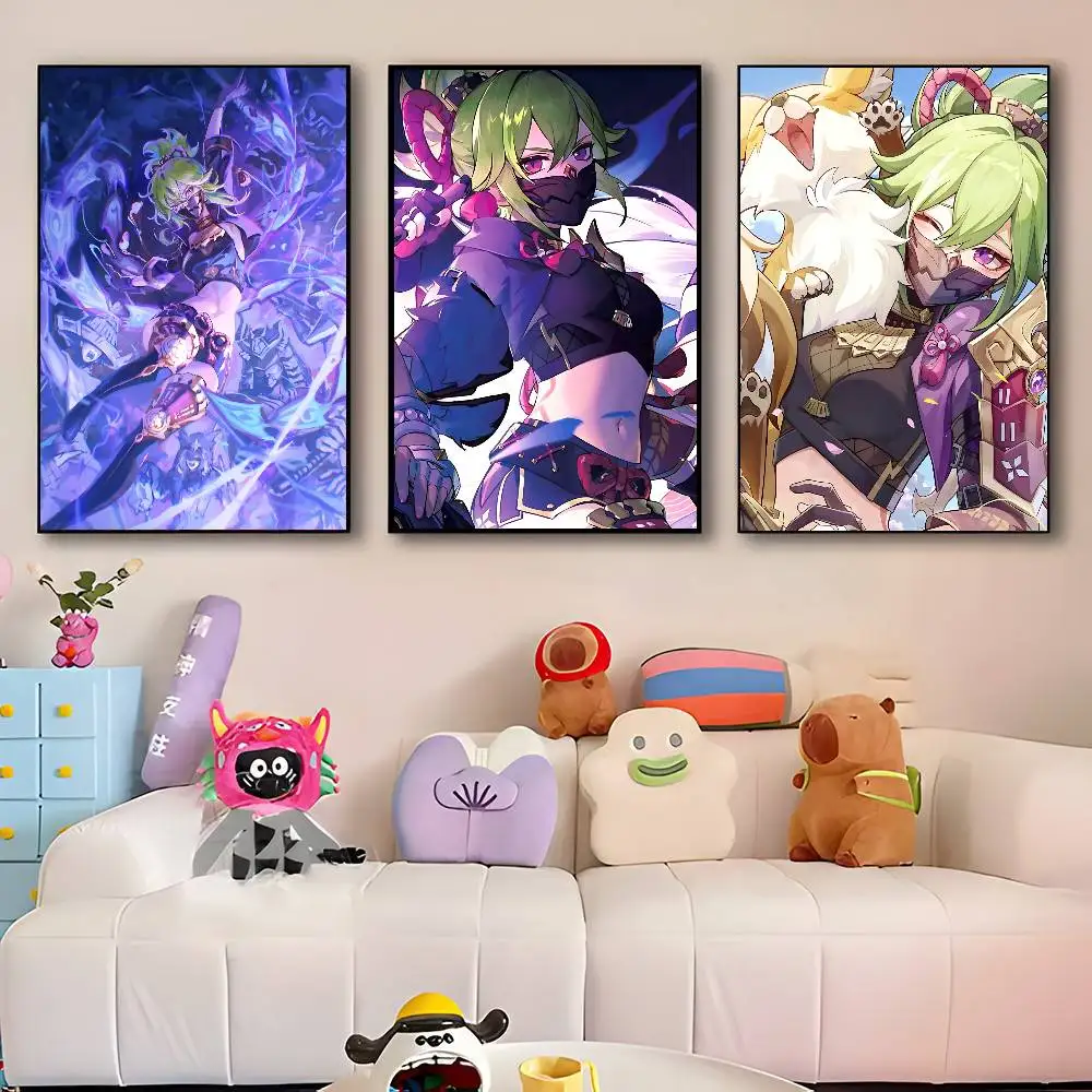 Game Genshin Impact Kuki Shinobu Posters HD Print Vintage Wall Art Decor for Home Study Room