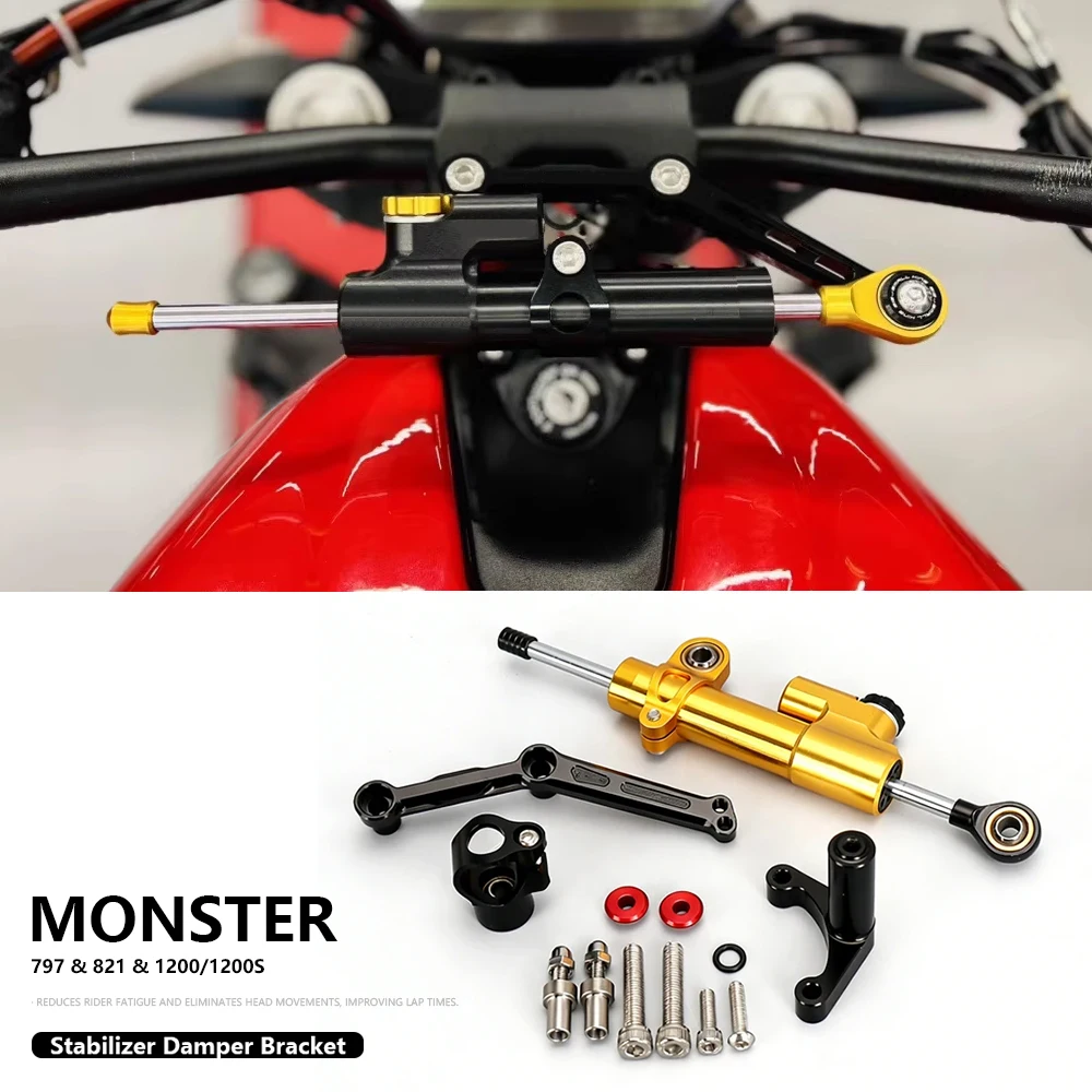 

Motorcycle CNC Damper Bracket For Ducati Monster 797 821 MONSTER 1200 1200S 2014-2021 Steering Damper Stabilizer Bracket Kit