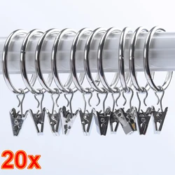 Curtain Hooks Hanging Clips Metal Clip Rustproof Curtain Rods holders Hangers Split Curtain Rings Buckles Eyelets Grommet Hook