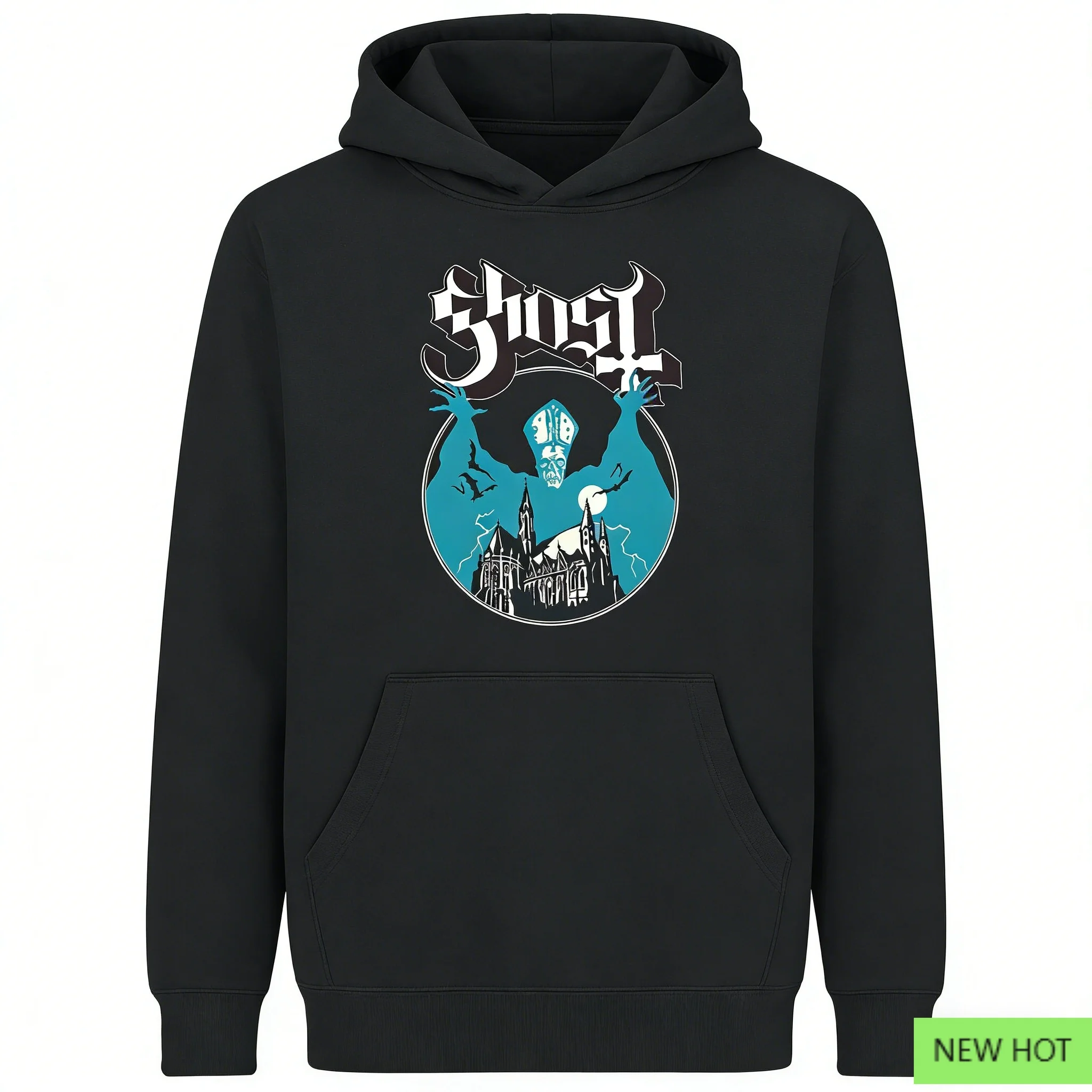 

Толстовка с капюшоном Ghost Mystic Bishop с черным принтом, повседневная уличная одежда унисекс для любителей металлов