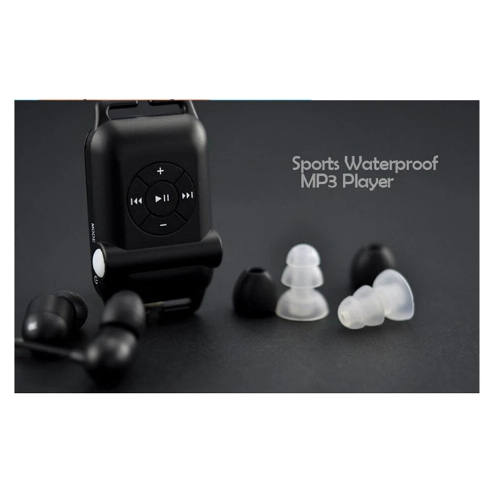 Mp3 for Swimming Waterproof MP3 Player with Earphone FM Mp3 for Surfing Wearing Type Earphone Clip Mp3 Player(8GB)