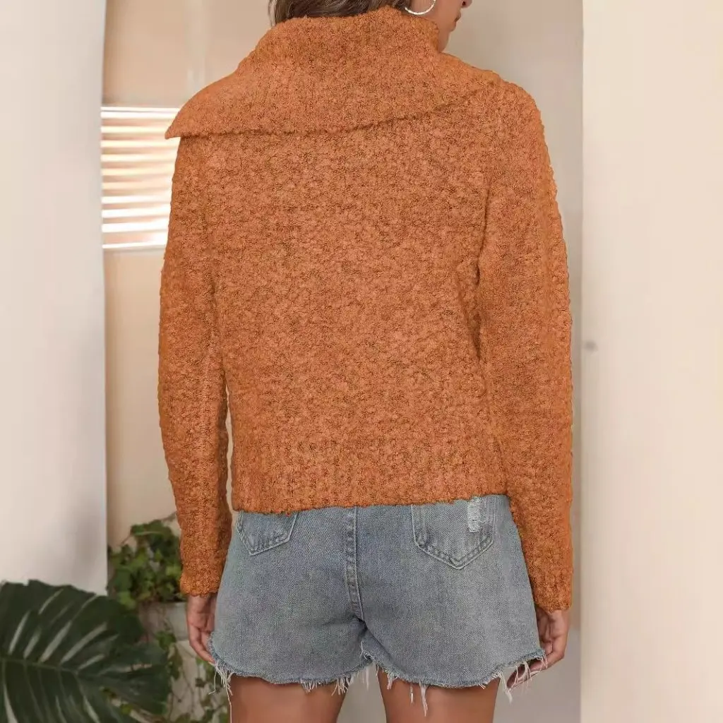 Dames verdikte basisshirt trui trui parelgesp decoratieve Europese en Amerikaanse stijl onregelmatig groot schootontwerp