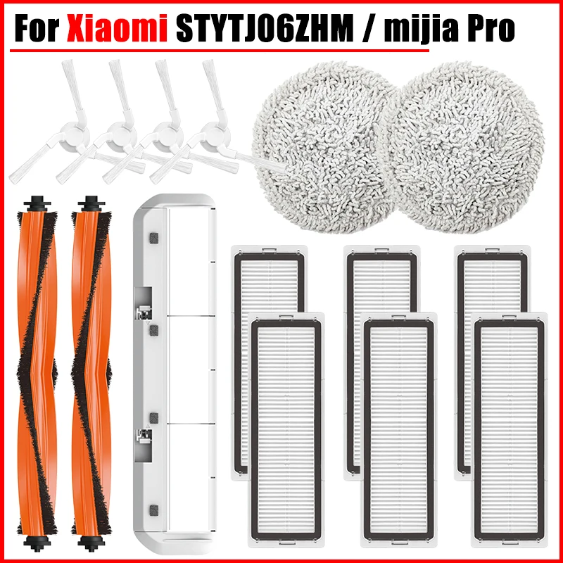 Accessories for Xiaomi Mijia Pro / Stytj06zhm Robot Vacuum Mop Cloth Rag , Main Roller Brush , Side Brush , Filter Spare Parts