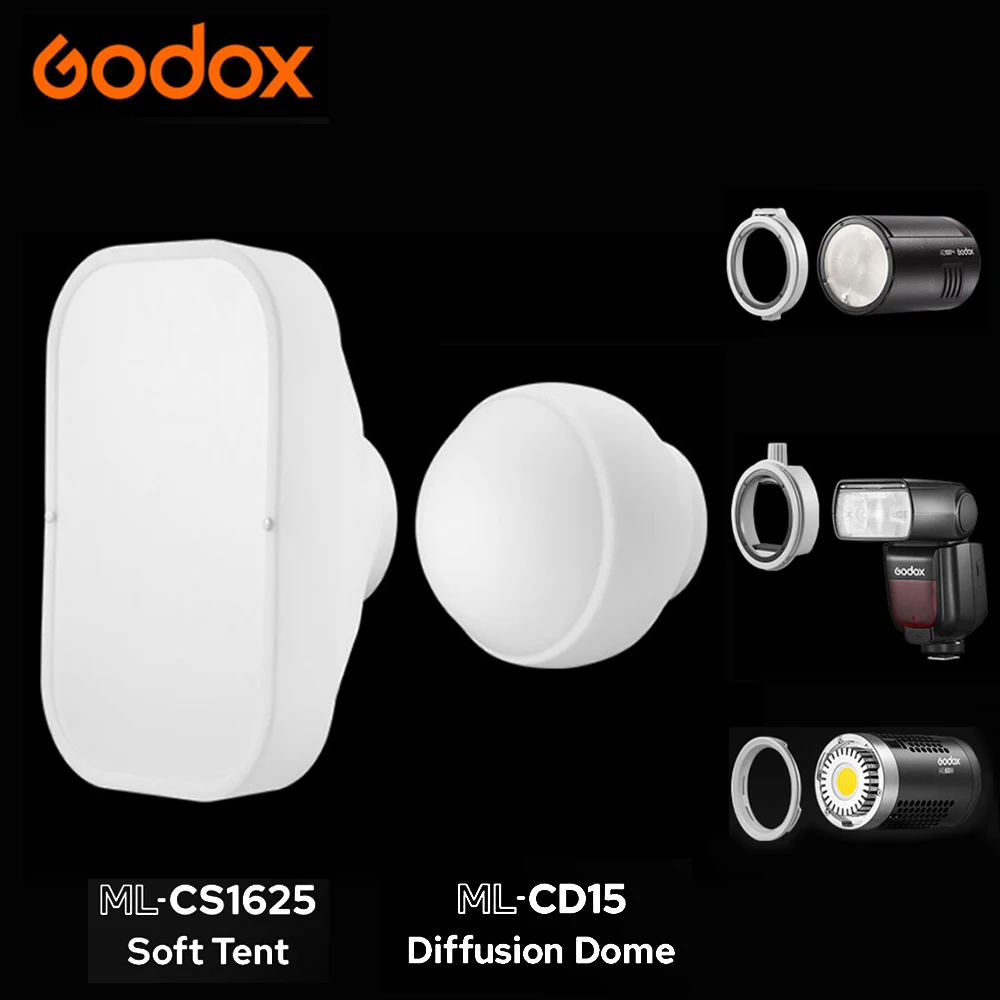 Godox ML-CD15 ML-CS162 Diffusion Dome Soft Tent for V1 AD100Pro AD200Pro TT685 TT600 V850II V860III AD300Pro AD400Pro ML30 ML60