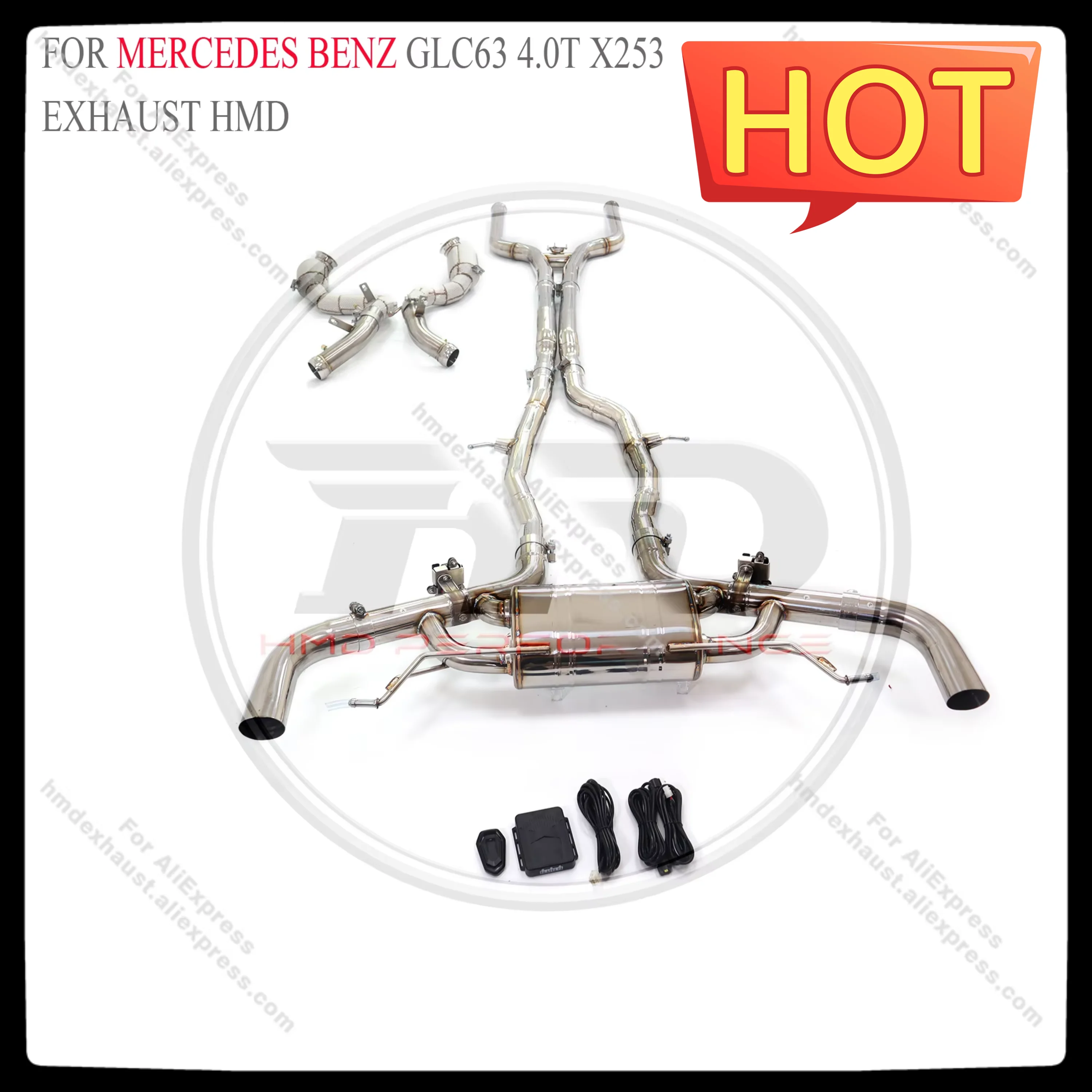 

HMD Stainless Steel Exhaust System Performance Catback for Mercedes Benz AMG GLC63 C253 X253 4.0T 2019+ Muffler With Valve