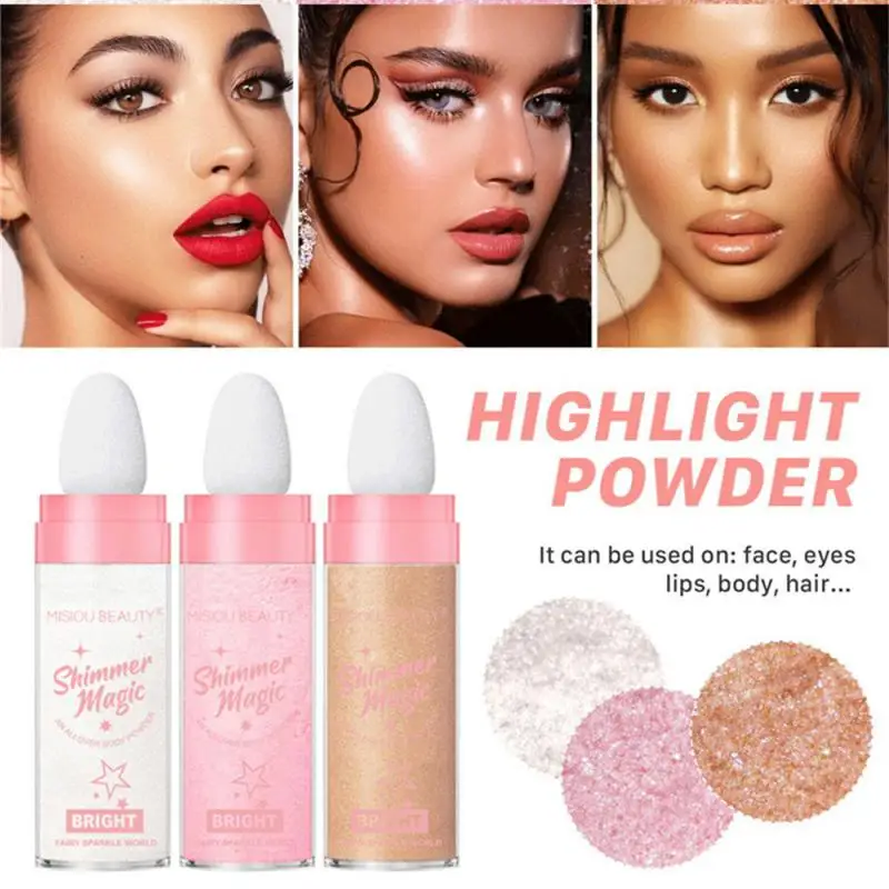 Fee Puder Text marker Puder Schimmer Kontur Rouge Puder Kontur Schattierung Glitter Frauen Kontur Illuminator Make-up hohes Licht