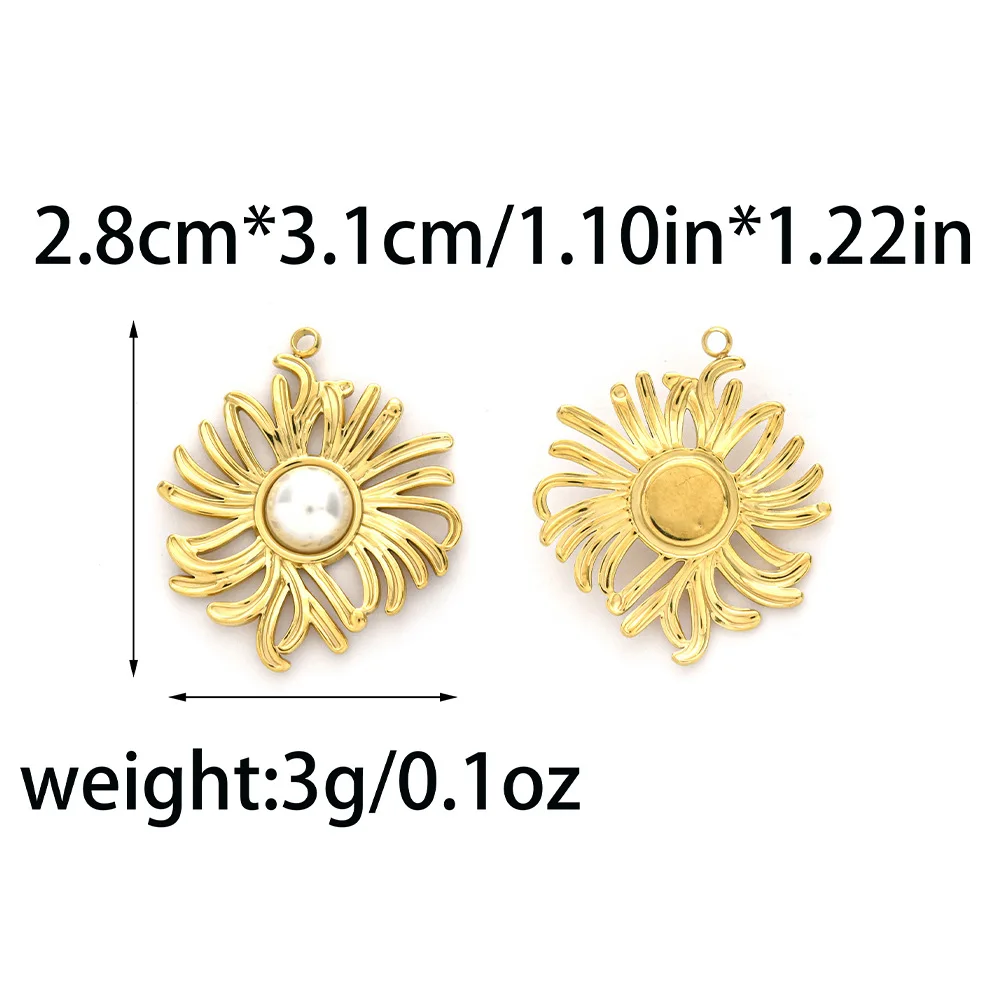 5pcs Hot Sunflower Pendant Charms Stainless Steel Pendants Handmade Necklace Earrings Connectors Diy Jewelry Making Findings