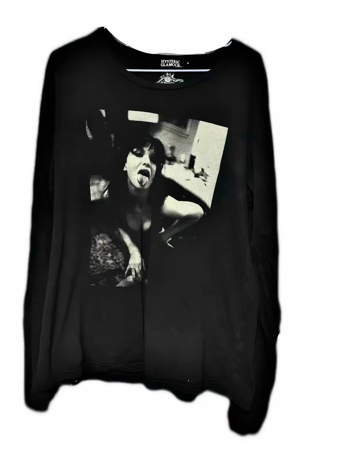 Hysteric Glamour Collaborative Long Sleeve T-Shirt Terrorist Women Image Unisex Loose Fit Cotton round Neck Tee