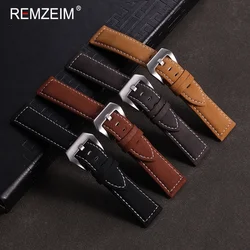 Vintage Matte Watch Band 18/20/22/24mm for Women and Men Retro Leather Wristwatch Strap Black Blue Brown Green Wrist Bracelets