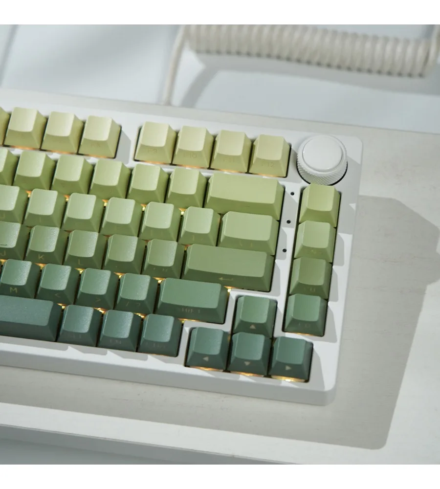 Green side light-transmitting mechanical keyboard keycap PBT two-color injection molding 136 keys Original factory height