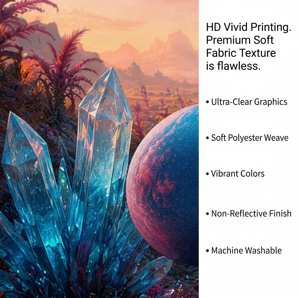 Epic Fantasy Sci Fi Galaxy Tapestry Wall Art Home Decor Cosmic Landscape Hanging Canvas Print Modern Room Decoration