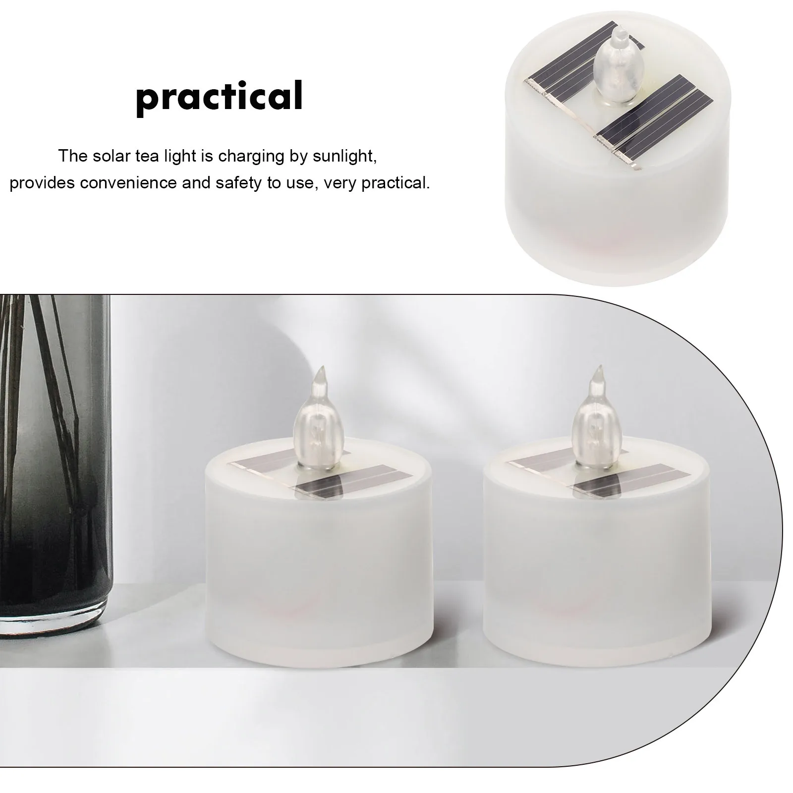 4Pcs Solar Tea Lights LED Lamps Outdoor Solar Powered Lights for Yard Garden Wedding Party Tea Light LED Light