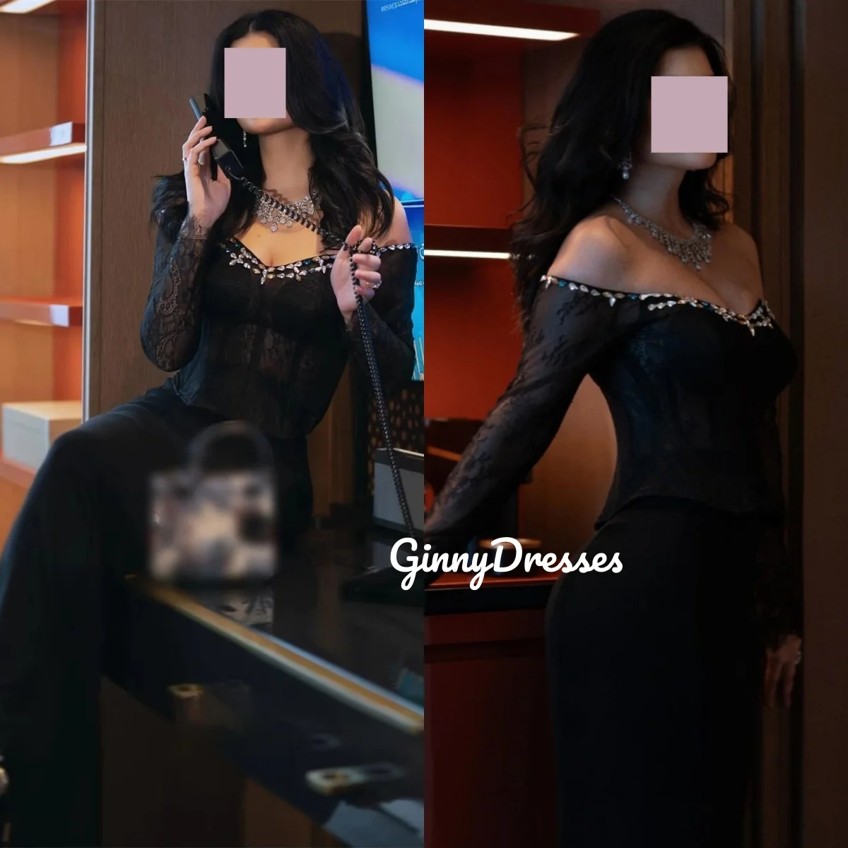 

Роскошные вечерние платья по индивидуальному заказу Платья трапециевидной формы длиной до пола с открытыми плечами для особых мероприятий с рюшами на молнии и длинными рукавами